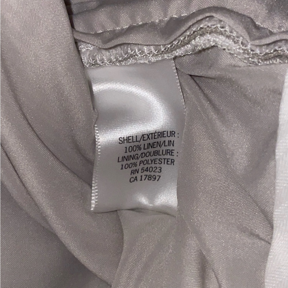 Banana Republic Lined Linen Pant Cream w Tan Stripe Women’s Size 8 Petite - Picture 5 of 5